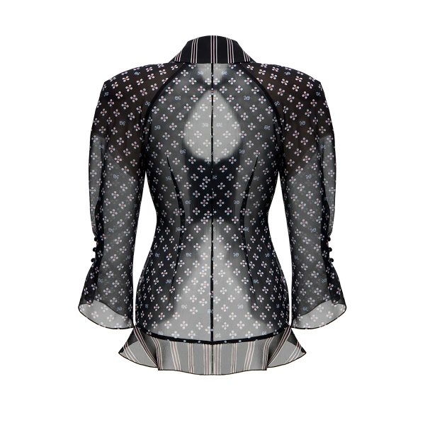 Ulyana Sergeenko Silk blouse with a signature print - Ulyana Sergeenko Corset Dress - Russian Couture - Shop at Luxury Shoes 