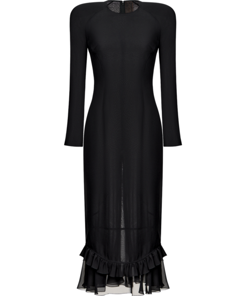 Ulyana Sergeenko Silk chiffon midi dress - Ulyana Sergeenko Corset Dress - Russian Couture - Shop at Luxury Shoes 