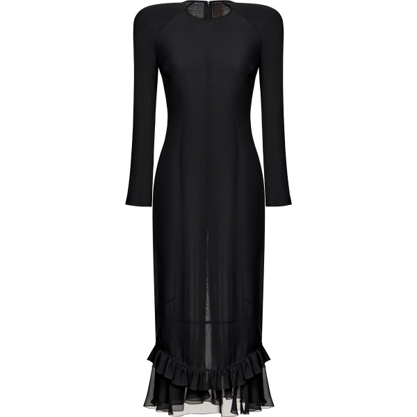 Ulyana Sergeenko Silk chiffon midi dress - Ulyana Sergeenko Corset Dress - Russian Couture - Shop at Luxury Shoes 