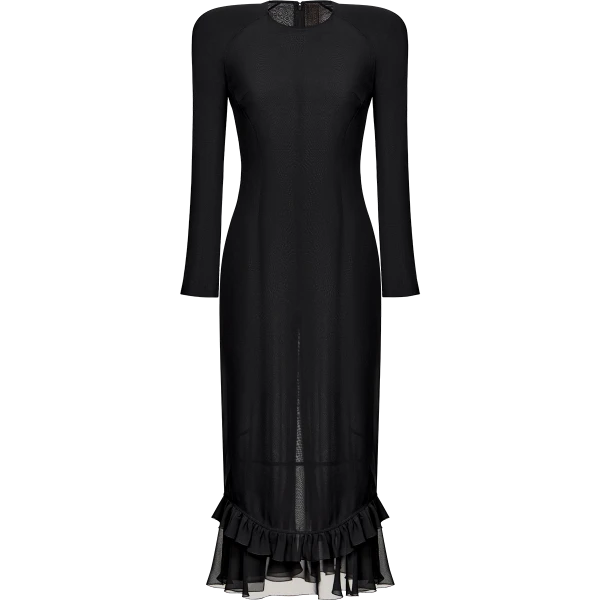 Ulyana Sergeenko Silk chiffon midi dress - Ulyana Sergeenko Corset Dress - Russian Couture - Shop at Luxury Shoes 