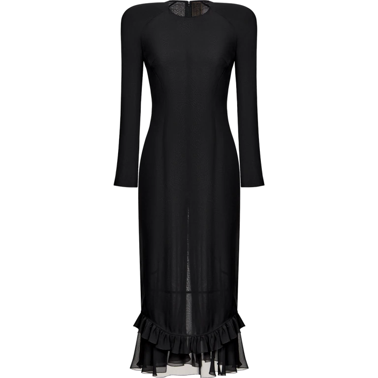 Ulyana Sergeenko Silk chiffon midi dress - Ulyana Sergeenko Corset Dress - Russian Couture - Shop at Luxury Shoes 