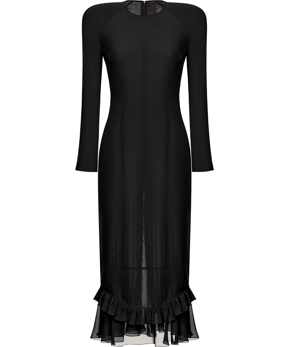 Ulyana Sergeenko Silk chiffon midi dress