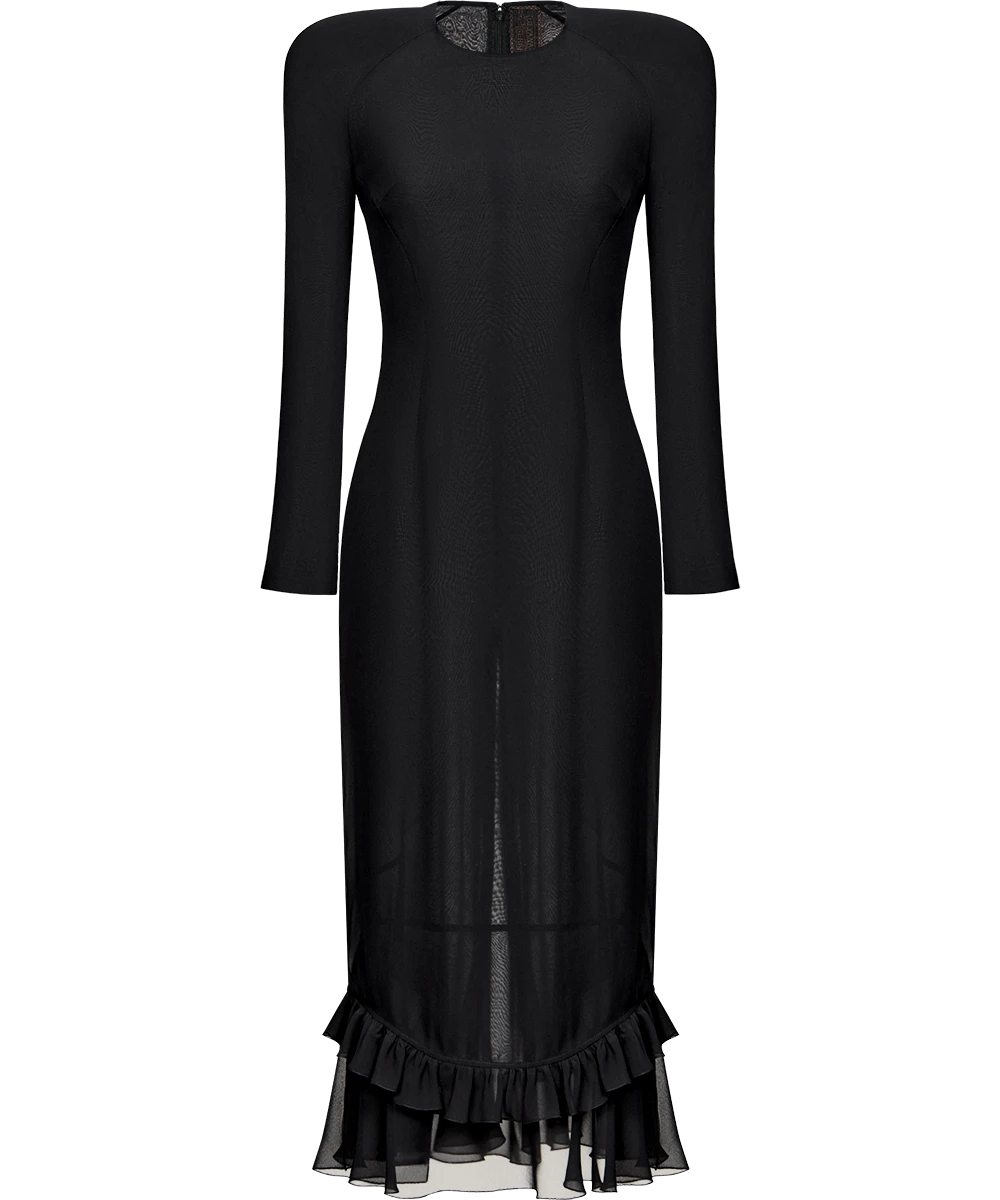 Ulyana Sergeenko Silk chiffon midi dress