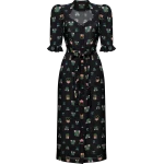 Ulyana Sergeenko Silk dress with a signature print - Ulyana Sergeenko Corset Dress - Russian Couture - Shop at Luxury Shoes 
