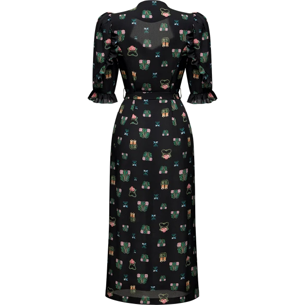 Ulyana Sergeenko Silk dress with a signature print - Ulyana Sergeenko Corset Dress - Russian Couture - Shop at Luxury Shoes 