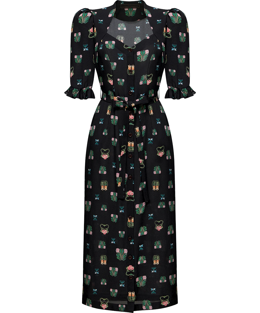 Ulyana Sergeenko Silk dress with a signature print - Ulyana Sergeenko Corset Dress - Russian Couture - Shop at Luxury Shoes Ulyana Sergeenko Silk dress with a signature print - Ulyana Sergeenko Corset Dress - Russian Couture - Shop at Luxury Shoes