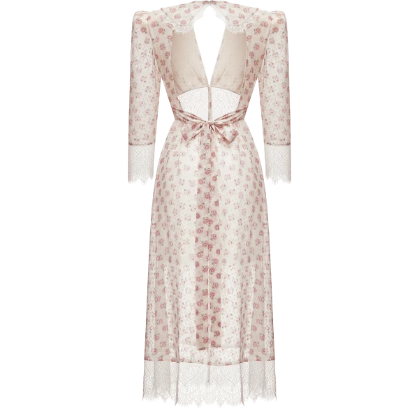 Ulyana Sergeenko Silk dress with signature floral print - Ulyana Sergeenko Corset Dress - Russian Couture - Shop at Luxury Shoes 