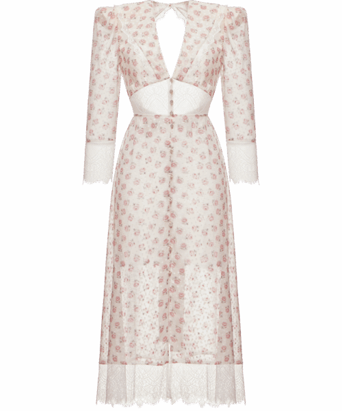 Ulyana Sergeenko Silk dress with signature floral print - Ulyana Sergeenko Corset Dress - Russian Couture - Shop at Luxury Shoes 