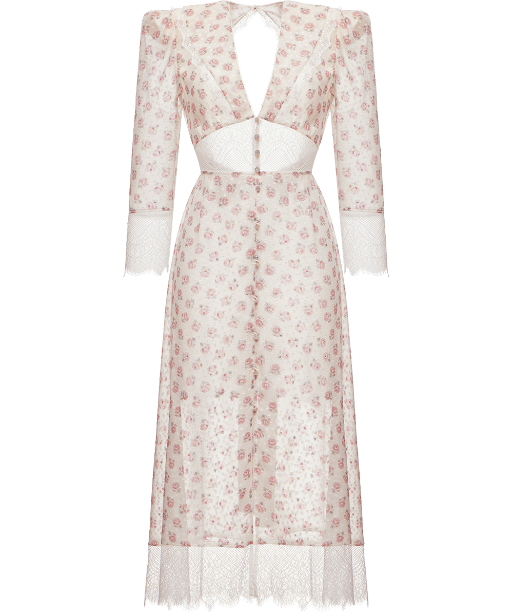 Ulyana Sergeenko Silk dress with signature floral print