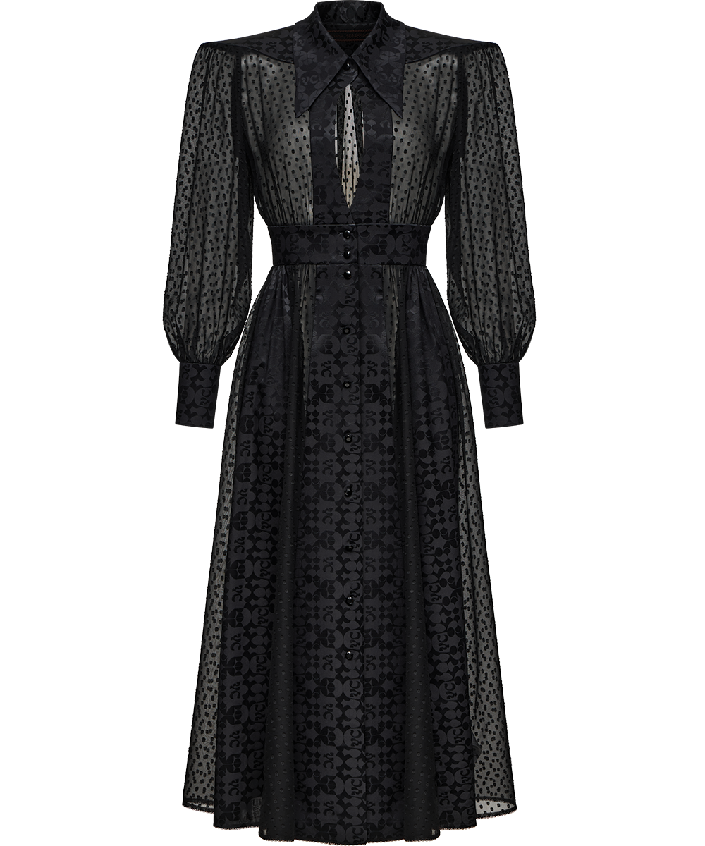 Ulyana Sergeenko Silk fil coupé and jacquard dress