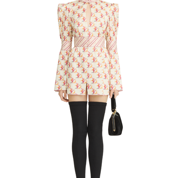Ulyana Sergeenko Silk jacquard dress with a signature print, view 2