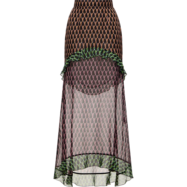 Ulyana Sergeenko Silk midi skirt with a signature print - Ulyana Sergeenko Corset Dress - Russian Couture - Shop at Luxury Shoes 