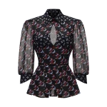 Ulyana Sergeenko Silk peplum blouse with a signature print - Ulyana Sergeenko Corset Dress - Russian Couture - Shop at Luxury Shoes 