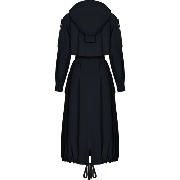 Ulyana Sergeenko Trench coat with a hood - Ulyana Sergeenko Corset Dress - Russian Couture - Shop at Luxury Shoes 