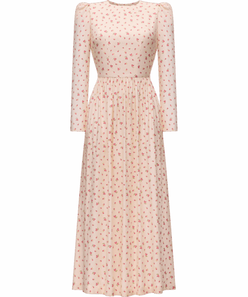 Ulyana Sergeenko Viscose dress with a signature floral print - Ulyana Sergeenko Corset Dress - Russian Couture - Shop at Luxury Shoes 