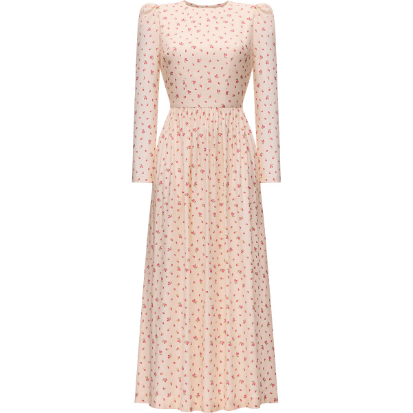 Ulyana Sergeenko Viscose dress with a signature floral print - Ulyana Sergeenko Corset Dress - Russian Couture - Shop at Luxury Shoes 