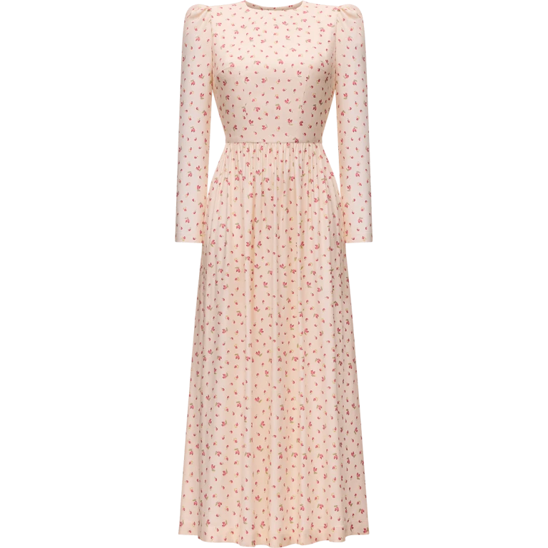 Ulyana Sergeenko Viscose dress with a signature floral print - Ulyana Sergeenko Corset Dress - Russian Couture - Shop at Luxury Shoes 
