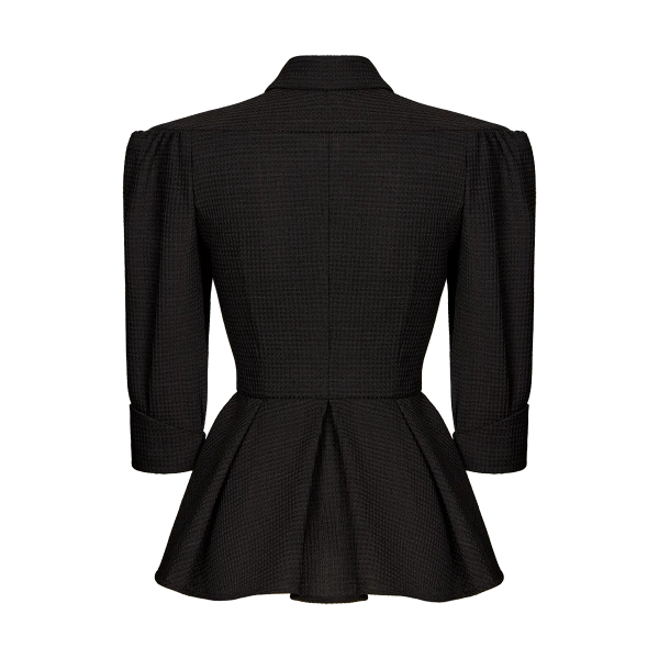 Ulyana Sergeenko Wool peplum blouse - Ulyana Sergeenko Corset Dress - Russian Couture - Shop at Luxury Shoes 