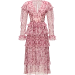 Ulyana Sergeenko Сrinkled silk chiffon dress with a signature print - Ulyana Sergeenko Corset Dress - Russian Couture - Shop at Luxury Shoes 