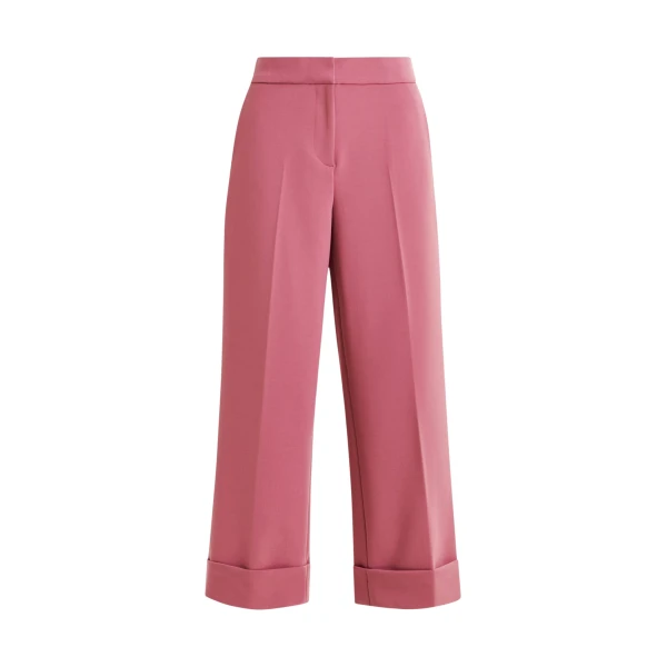Essentiel Antwerp Vintage pink cropped pants with folded cuffs - Essentiel Antwerp Pants - Colorful Belgian Design - Shop at Luxury Shoes 