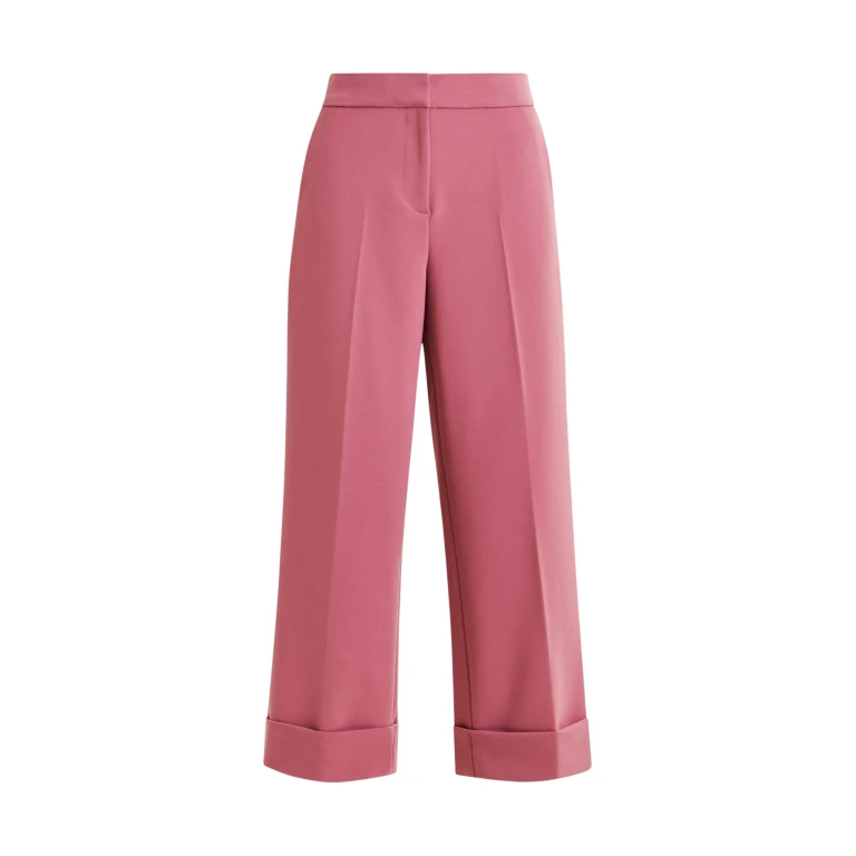 Essentiel Antwerp Vintage pink cropped pants with folded cuffs - Essentiel Antwerp Pants - Colorful Belgian Design - Shop at Luxury Shoes 
