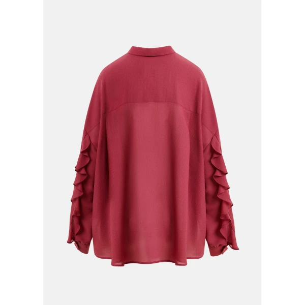 Essentiel Antwerp Vintage pink ruffle-sleeve shirt - Essentiel Antwerp Shirts - Colorful Belgian Design - Shop at Luxury Shoes 