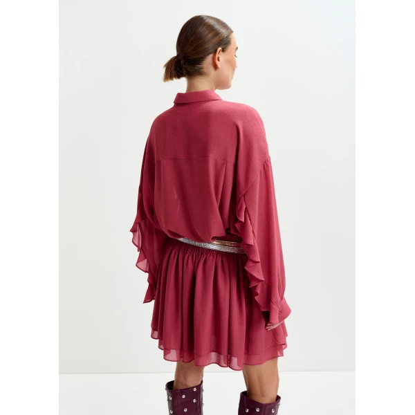 Essentiel Antwerp Vintage pink ruffle-sleeve shirt - Essentiel Antwerp Shirts - Colorful Belgian Design - Shop at Luxury Shoes 