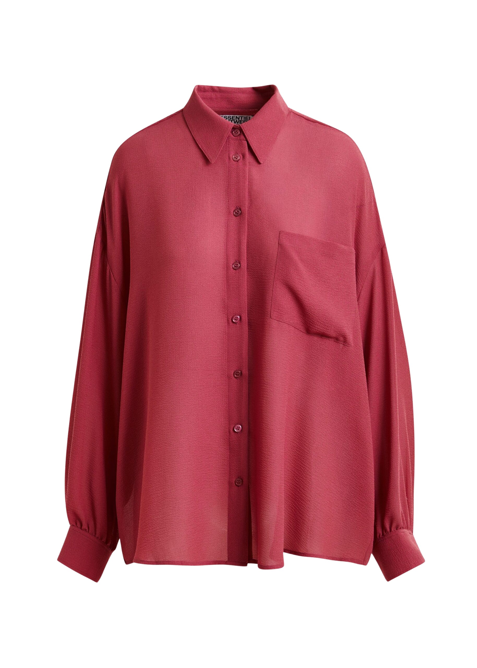 Essentiel Antwerp Vintage pink ruffle-sleeve shirt