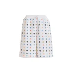 Essentiel Antwerp White and multicolor embroidered cotton shorts with mirror accents - Essentiel Antwerp Shorts - Colorful Belgian Design - Shop at Luxury Shoes 