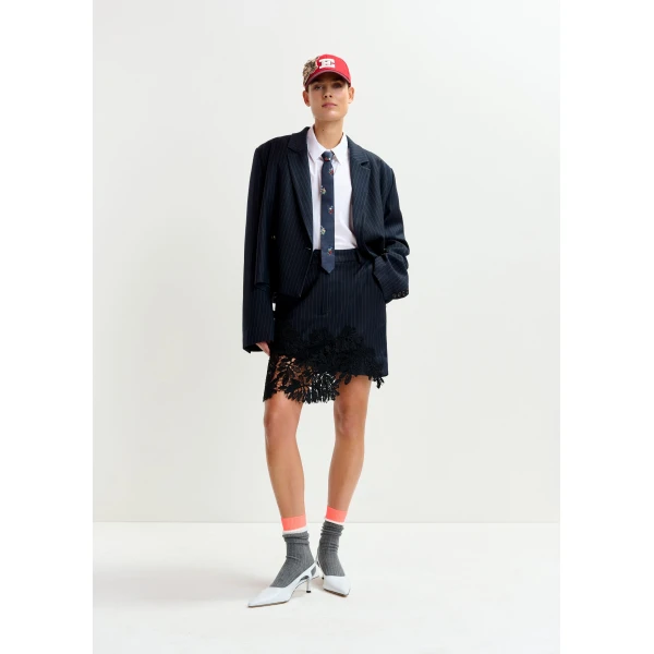 Essentiel Antwerp White cotton shirt with ruffle detail - Essentiel Antwerp Shirts - Colorful Belgian Design - Shop at Luxury Shoes 