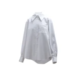 Essentiel Antwerp White oversized cotton shirt with draped back detail - Essentiel Antwerp Shirts - Colorful Belgian Design - Shop at Luxury Shoes 