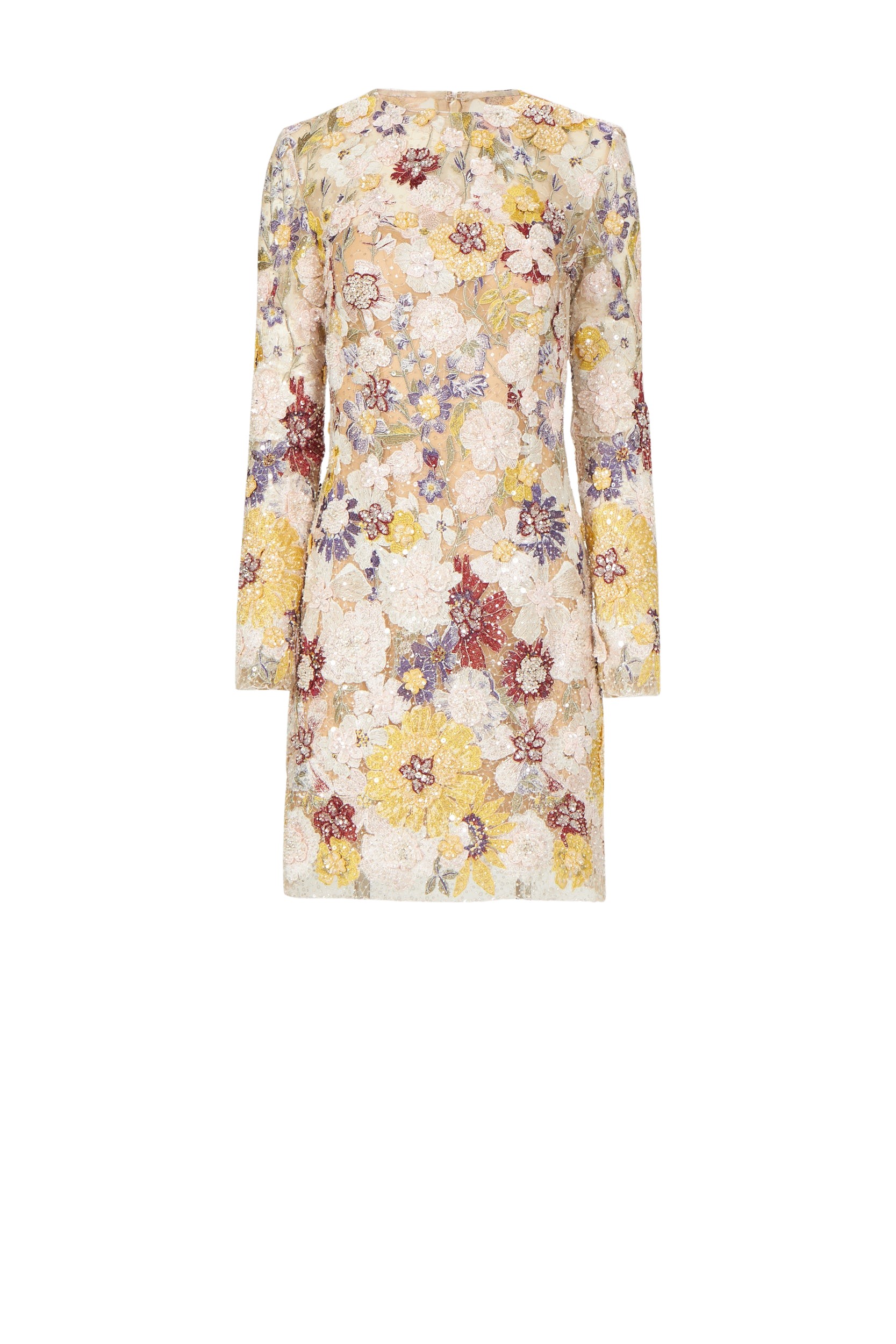 Costarellos Zarina Embroidered Mini Dress