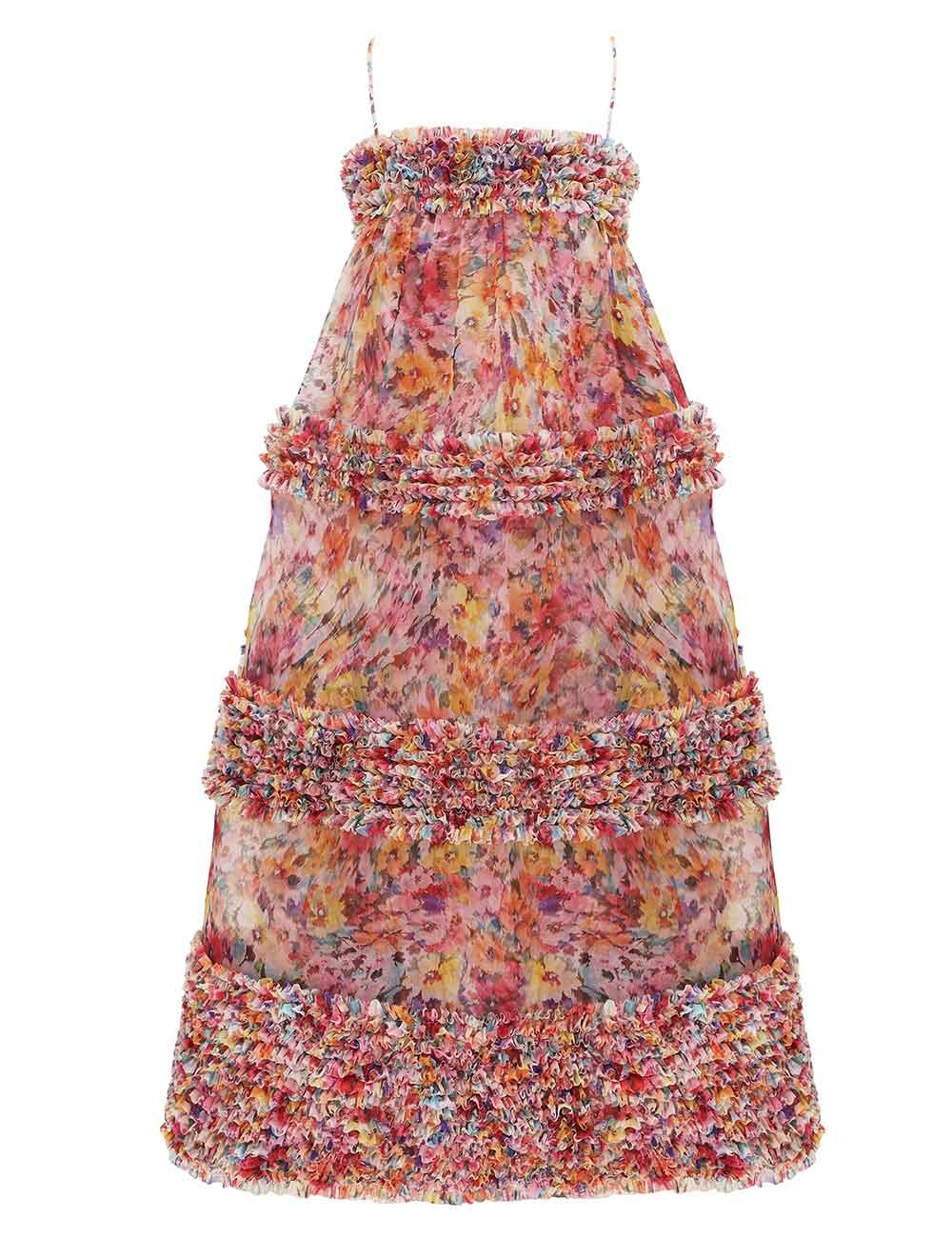 Zimmermann Luna Ruffle Bandeau Gown