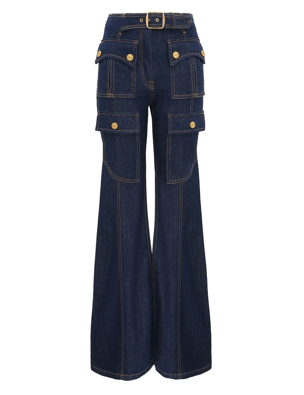 Zimmermann Luna Utility Flare Jean | Ready to Wear Collection Luxury Shoes Elevate your elegance in this Zimmermann Pants available now at Luxury Shoes