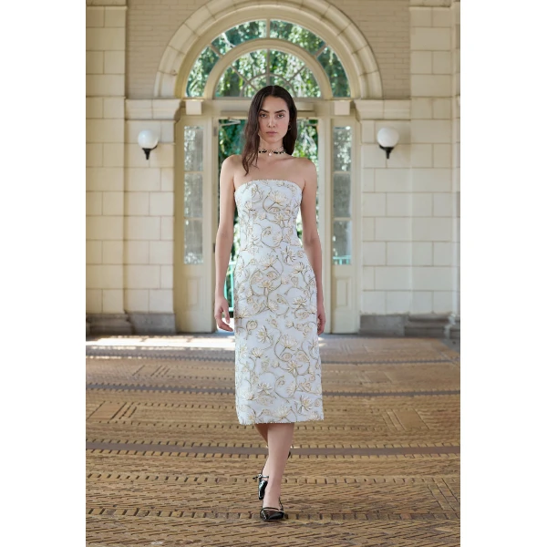 Agua by Agua Bendita Armonía Soledad Midi Dress - Agua By Agua Bendita Dresses - Artisanal Colombian Resort Wear at Luxury Shoes 