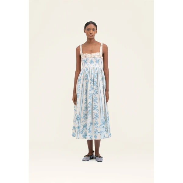 Agua by Agua Bendita Barbara Bougainvillea Midi Dress - Agua By Agua Bendita Dresses - Artisanal Colombian Resort Wear at Luxury Shoes 