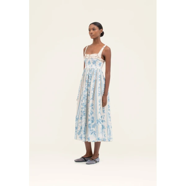 Agua by Agua Bendita Barbara Bougainvillea Midi Dress - Agua By Agua Bendita Dresses - Artisanal Colombian Resort Wear at Luxury Shoes 