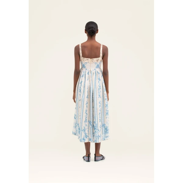 Agua by Agua Bendita Barbara Bougainvillea Midi Dress - Agua By Agua Bendita Dresses - Artisanal Colombian Resort Wear at Luxury Shoes 