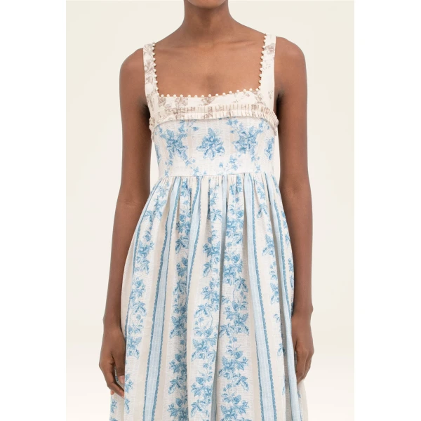 Agua by Agua Bendita Barbara Bougainvillea Midi Dress - Agua By Agua Bendita Dresses - Artisanal Colombian Resort Wear at Luxury Shoes 