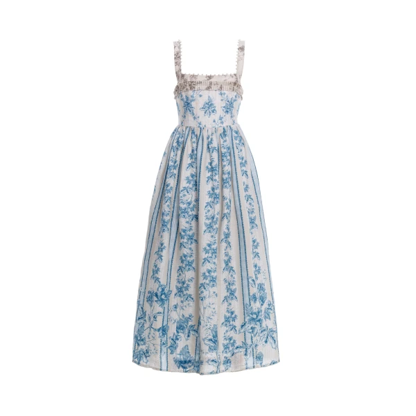 Agua by Agua Bendita Barbara Bougainvillea Midi Dress - Agua By Agua Bendita Dresses - Artisanal Colombian Resort Wear at Luxury Shoes 