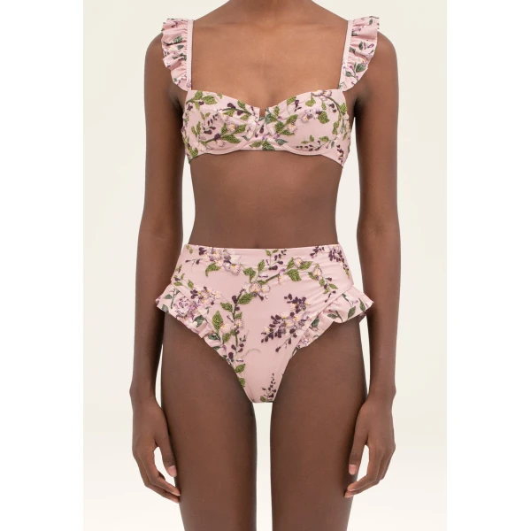 Agua by Agua Bendita Jengibre Wisteria Bikini Bottom - Agua By Agua Bendita Beachwear - Artisanal Colombian Resort Wear at Luxury Shoes 