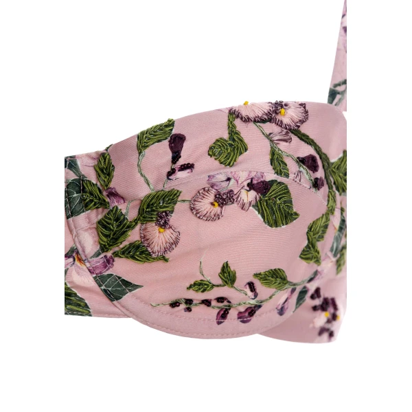 Agua by Agua Bendita Kiwi Wisteria Bikini Top - Agua By Agua Bendita Beachwear - Artisanal Colombian Resort Wear at Luxury Shoes 