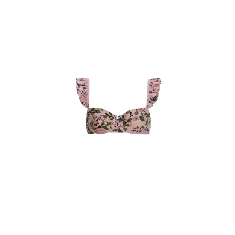 Agua by Agua Bendita Kiwi Wisteria Bikini Top - Agua By Agua Bendita Beachwear - Artisanal Colombian Resort Wear at Luxury Shoes 