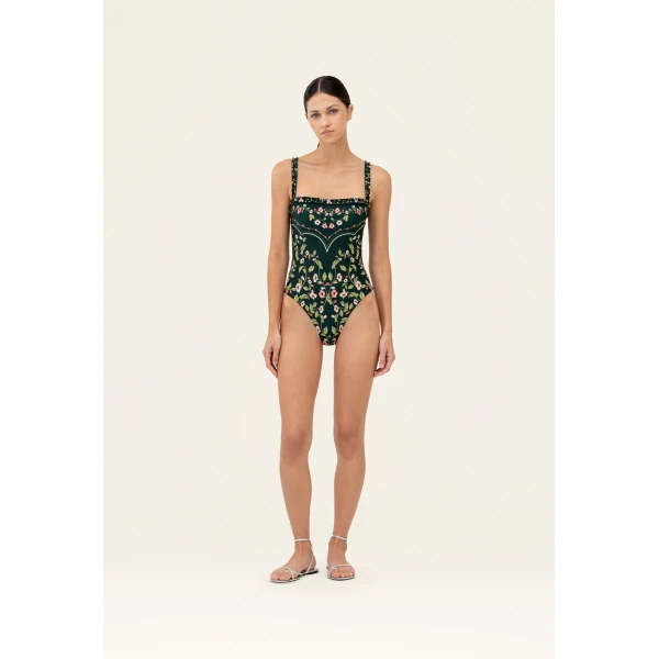 Agua by Agua Bendita Limon Mosquetero One Piece - Agua By Agua Bendita Beachwear - Artisanal Colombian Resort Wear at Luxury Shoes 