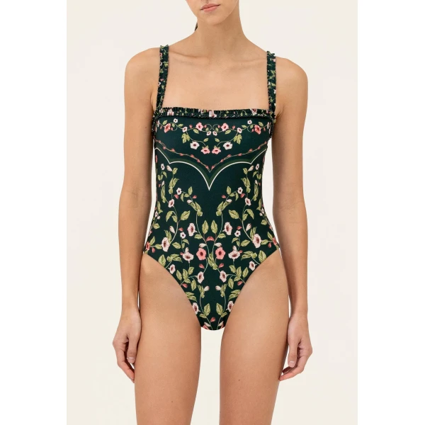 Agua by Agua Bendita Limon Mosquetero One Piece - Agua By Agua Bendita Beachwear - Artisanal Colombian Resort Wear at Luxury Shoes 
