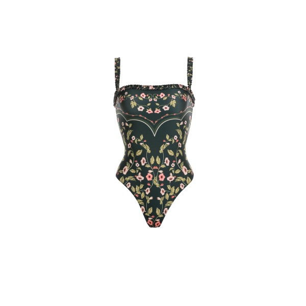 Agua by Agua Bendita Limon Mosquetero One Piece - Agua By Agua Bendita Beachwear - Artisanal Colombian Resort Wear at Luxury Shoes 