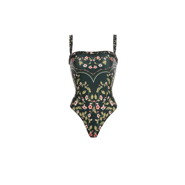 Agua by Agua Bendita Limon Mosquetero One Piece - Agua By Agua Bendita Beachwear - Artisanal Colombian Resort Wear at Luxury Shoes 