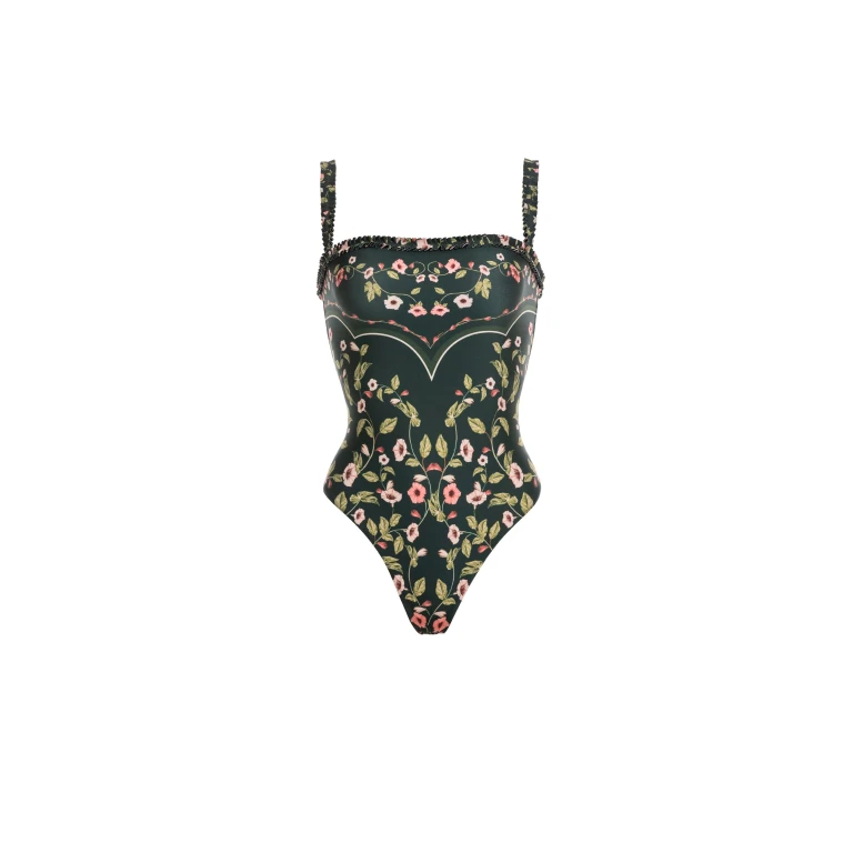 Agua by Agua Bendita Limon Mosquetero One Piece - Agua By Agua Bendita Beachwear - Artisanal Colombian Resort Wear at Luxury Shoes 