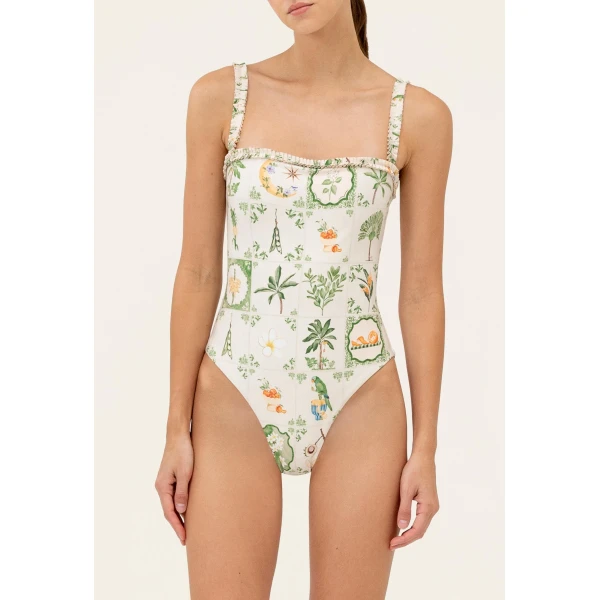 Agua by Agua Bendita Limon Wild One Piece - Agua By Agua Bendita Beachwear - Artisanal Colombian Resort Wear at Luxury Shoes 