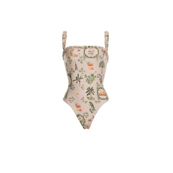 Agua by Agua Bendita Limon Wild One Piece - Agua By Agua Bendita Beachwear - Artisanal Colombian Resort Wear at Luxury Shoes 